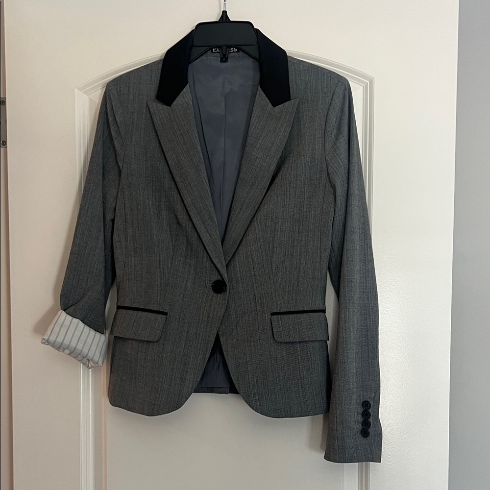 Express Gray and Black Blazer